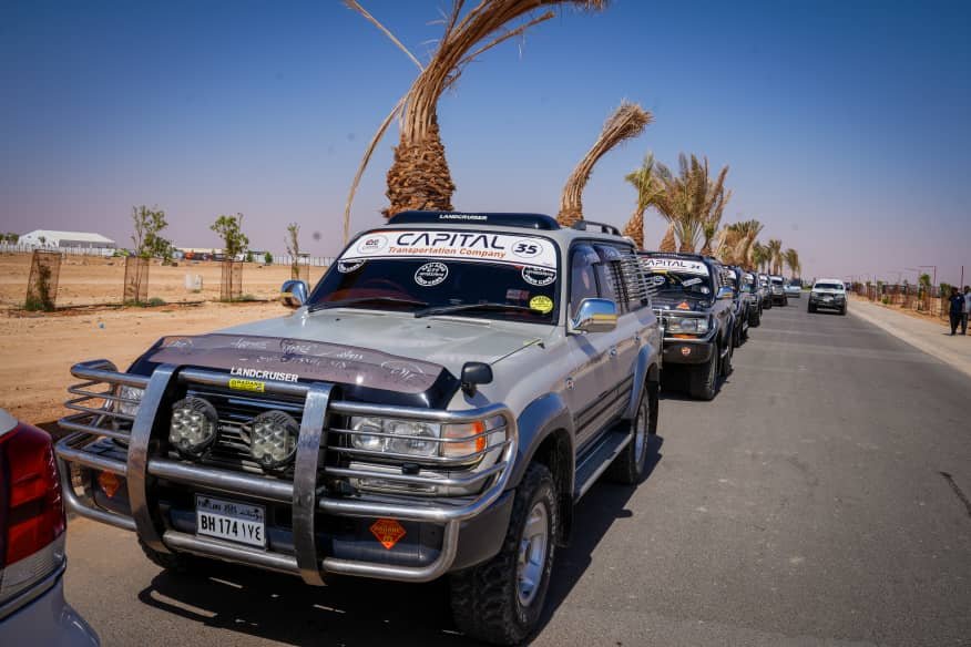 Land Cruiser with bull bar and spotlights